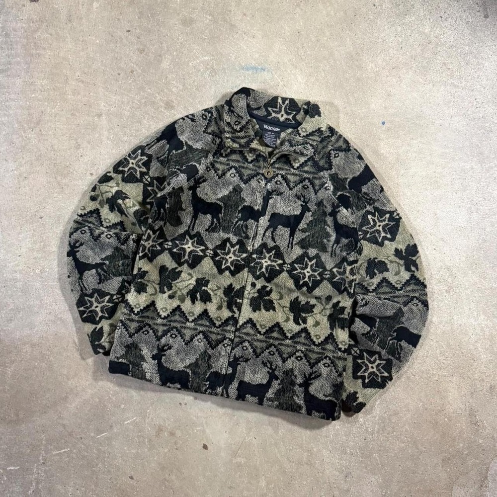 90s Y2K cottage core indie super soft full zip Sherpa blanket style jacket